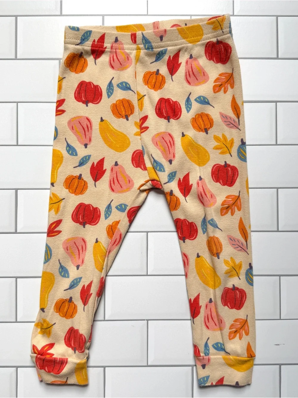 18-24M🍂 GAP Organic Cotton Long Sleeve Pajamas Set Fall Harvest Leaves & Pumpkin